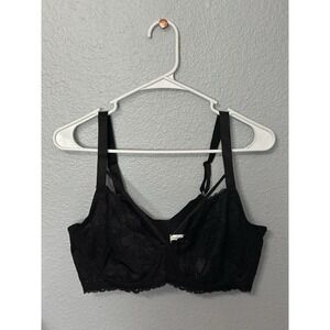 HSIA Minimizer Full Coverage Bra Unlined Lace Underwire In Black Size 36DDD New